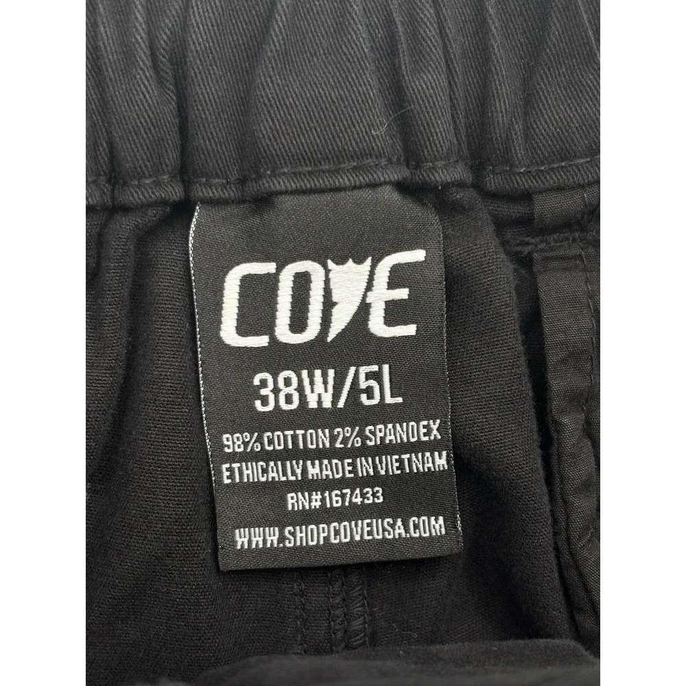 COVE USA Men's Chino Shorts 38W 5L Black Stretch Elastic Waist 5